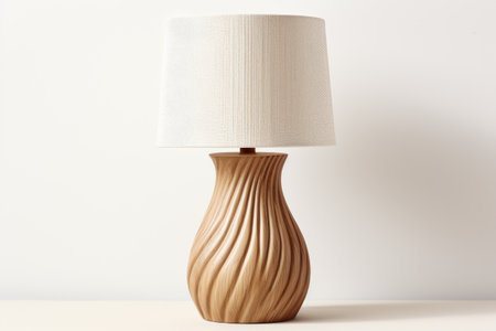 Wooden Table Lamp With White Shadeの素材