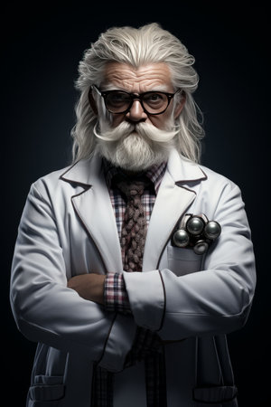 Elderly Man With White Beard and Glassesの素材