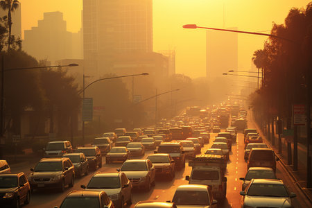 Bustling City Street Filled With Trafficの素材