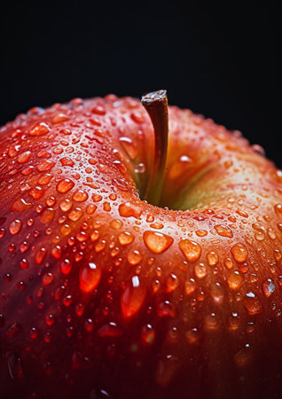 Red Apple With Water Dropletsの素材