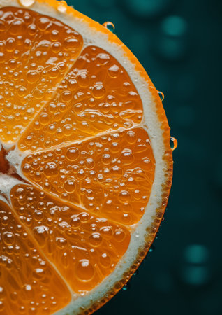Close-Up of Orange With Water Dropletsの素材