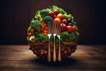 Assorted Vegetables Filling a Basketの素材