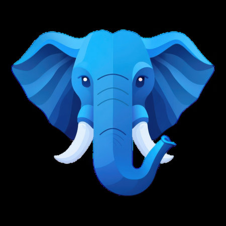 Colorful elephant head illustration with geometric designの素材