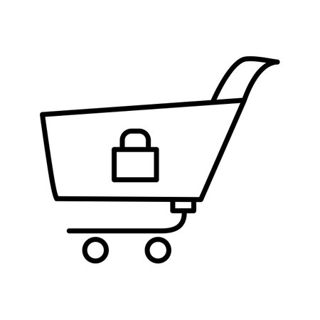 Unique Locked Cart Vector Iconのイラスト素材