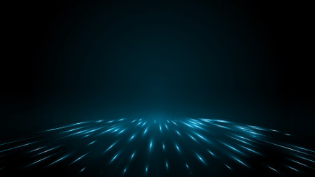 abstract technology background with glowing lines and dots, 3d renderのイラスト素材