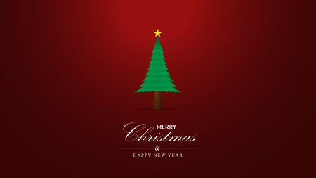 Merry Christmas and Happy New Year. Vector illustration with Christmas tree.のイラスト素材
