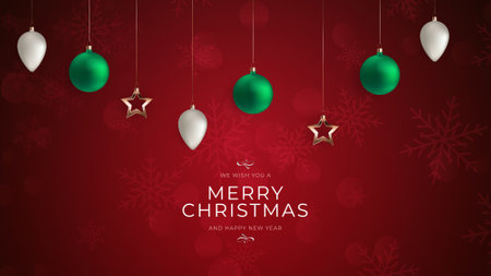 Merry Christmas and Happy New Year Greeting Card. Vector Illustrationのイラスト素材