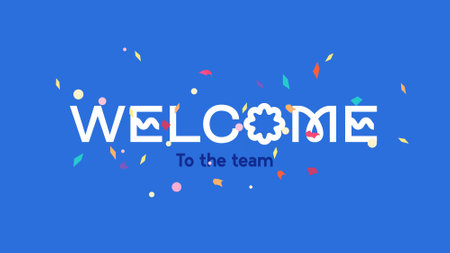 Welcome to the world lettering on blue background. Vector illustration.のイラスト素材