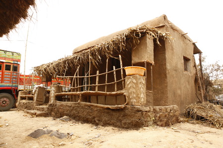 Rural village poor houseのeditorial素材