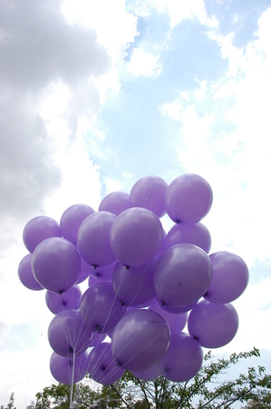 Rubber Balloons Filled With Gasの写真素材