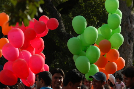 Rubber Balloons Filled With Gasの写真素材