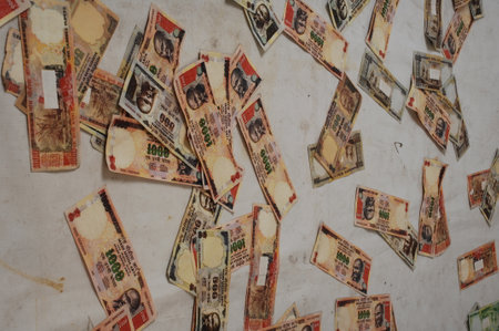 Closeup of a Indian Currencyの写真素材