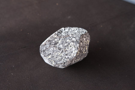 Natural stone on a black background. Close-up, selective focus.の写真素材