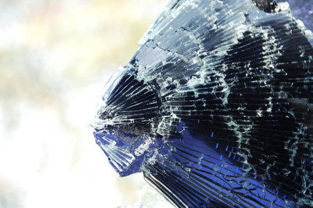 Broken glass in the form of a head of a man.