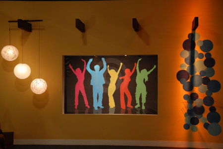 Unidentified people in the art gallery at Bangkok, Thailand.の写真素材