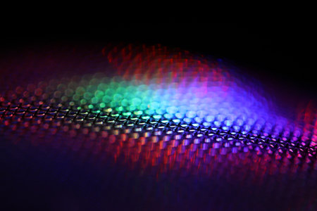 CloseUp LED blurred screen. LED soft focus background. abstract background ideal for design.の写真素材