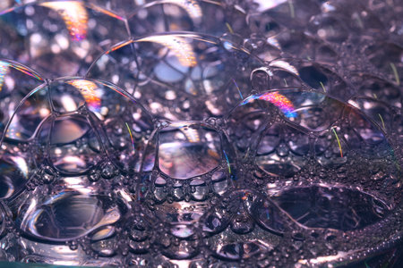 Soap bubbles close up. Macro shot of soap bubbles. Abstract background.