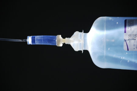 Intravenous IV drip in hospital operating room for patient.