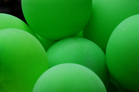 Green balloons background. Close up of green balloons background. Green balloons background.