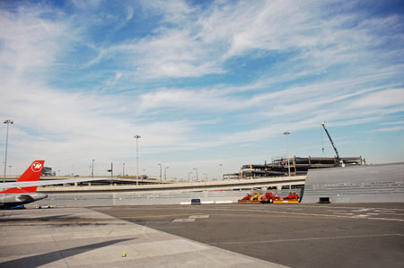 View of the runway at Frankfurt Airport
