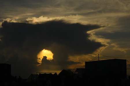 Sunset and cloud in the sky at Bangkok,Thailand.の写真素材