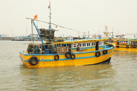 Fishing boat in Pattaya, Thailand.の写真素材