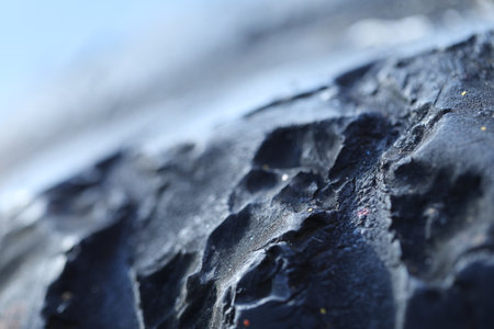 The surface of the black coal. Close-up. Macro.の写真素材