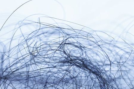 close up of hair texture in blue tonality. abstract background and texture for design.の写真素材