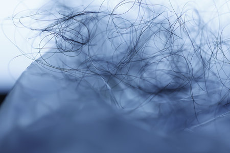 close up of hair texture in blue tone. abstract background and texture for design.の写真素材