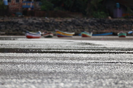 Fishing boats on the beach. Fishing boats on the beach.の写真素材