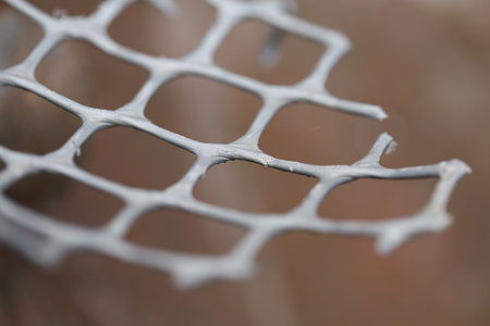 Close-up of a metal grid.の写真素材