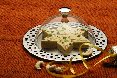 Delicious oriental sweets with pistachios and cashew nuts