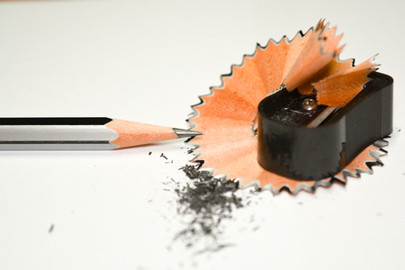 Pencil and sharpenerの写真素材