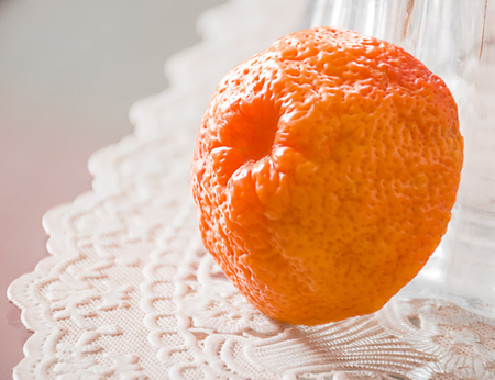 Close-up of Orange fruit sliceの写真素材