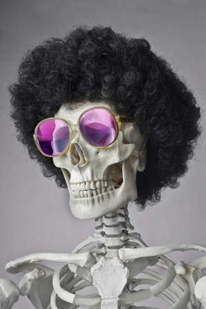 a skeleton wearing cool sunglassesの写真素材
