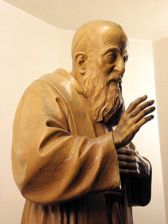 Statue of St. Leopold Mandic, sanctuary at Padua, Italy.の写真素材