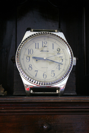 Old watch-like clock, St. Leonards church,Croatia, Europe