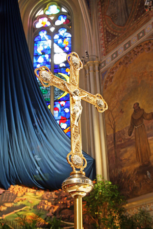 Crucifix in Franciscan church at Kaptol,1,Zagreb,Croatia,Europeのeditorial素材