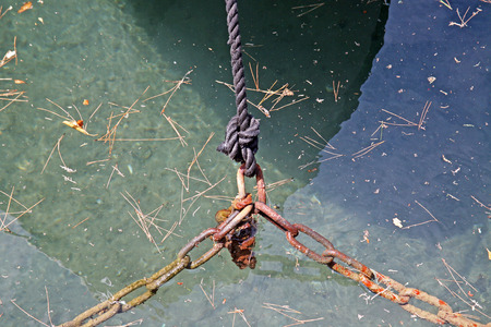 Marina Punat, bindings, chains and ropes, island Krk, Adriatic coast, 1, Croatia, Europe