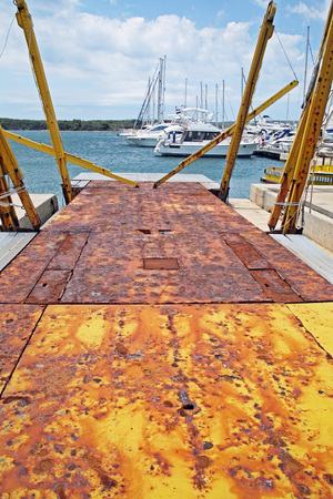 Marina Punat, Adriatic coast, rusty docks, 1 , Croatiaの写真素材