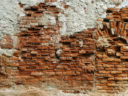 Ruined ancient Zagreb bricks and facades and backgrounds in the old part of the city, Croatia,...