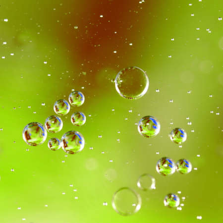 Beautiful colored oil bubbles in the water