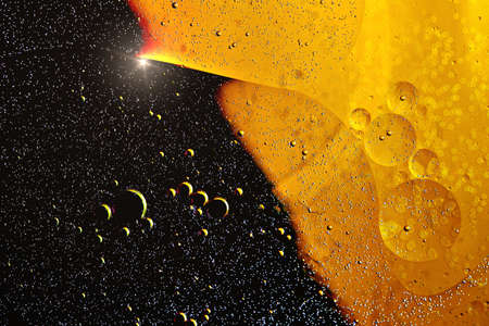 Beautiful colored oil bubbles in the water