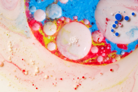 Colorful abstract background. Circles and bubbles in the water.の写真素材