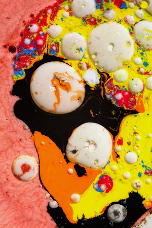 Colorful abstract background with spots of paint, stains and splashes
