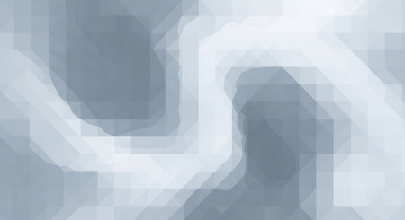 A geometric abstract background with soft blue and white gradients forming a subtle, layered pattern of triangles and polygons.の写真素材