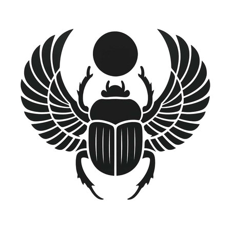 Stag beetle in the form of a shield with wings. Vector illustrationの素材