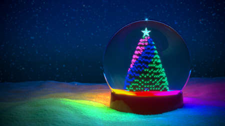 Snow Globe Christmas RGB light LEDの写真素材