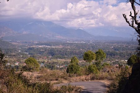 A Background View of Ice Capped Hiils of Palampur Himachal Pradesh Indiaの写真素材