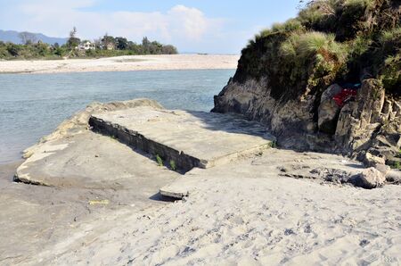 Amb River Shoreline Side Himachal Pradesh Indiaの写真素材